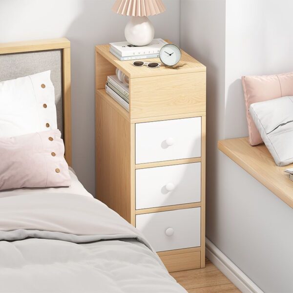 Bàn đầu giường siêu hẹp 25 kẹp khoảng cách tủ bảo quản hiện đại đơn giản phòng ngủ mini tủ đầu giường có khóa nhỏ