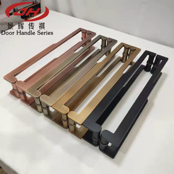 Có hoặc không có khung cửa màu xanh lá cây cổ kính màu đỏ cổ Tay nắm cửa kính tối giản hiện đại Tay nắm cửa bằng gỗ màu đen Tay nắm cửa Trung Quốc