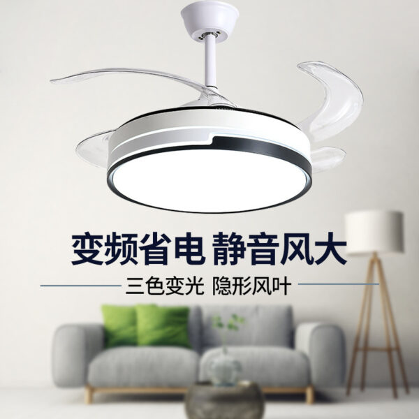 Vô Hình Quạt Trần Đèn Bắc Âu Ánh Sáng Nhà Sang Trọng Phòng Khách Phòng Ngủ Nhà Hàng Acrylic Điều Khiển Từ Xa Thông Minh Quạt Trần Đèn