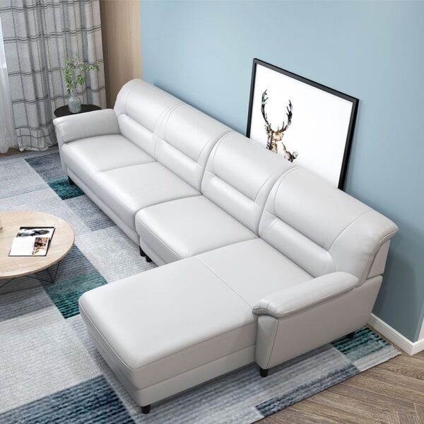 Phong cách Bắc Âu hiện đại đơn giản ba người sofa da căn hộ nhỏ phòng khách nhà cao cấp hoàng phi lớp đầu tiên ghế sofa da bò