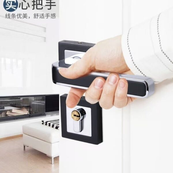 Bộ Khóa cửa Trong Nhà Phòng Ngủ Tắt Tiếng Hút Nam Châm Khóa cửa Phòng Tắm Gỗ Chắc Chắn Tay Nắm Cửa Hộ Gia Đình Khóa Đa Năng