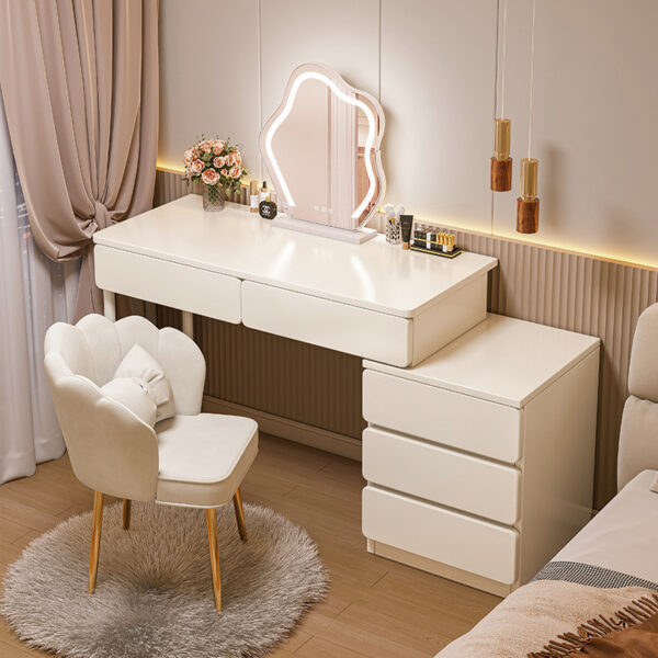 Bàn trang điểm phòng ngủ đơn giản hiện đại bàn đầu giường bàn trang điểm tủ bảo quản kem tích hợp phong cách 2023 bàn trang điểm mới