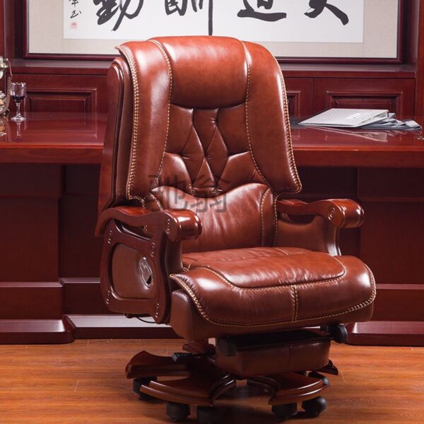 Chu T Boss Da Kinh Doanh Ghế Văn Phòng Da Bò Ghế Điều Hành Gỗ Chắc Chắn Massage Xoay Máy Tính Giao Hàng Ngày Tại Nhà