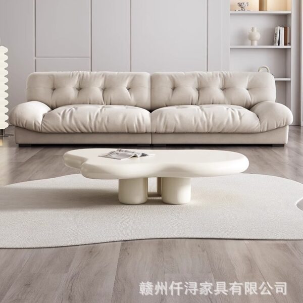 Sofa Mây Gió Màu Kem Xuống Mèo Cào Sofa Vải Phòng Khách Hiện Đại Căn Hộ Nhỏ Công Nghệ Hàng Thẳng Sofa Lười