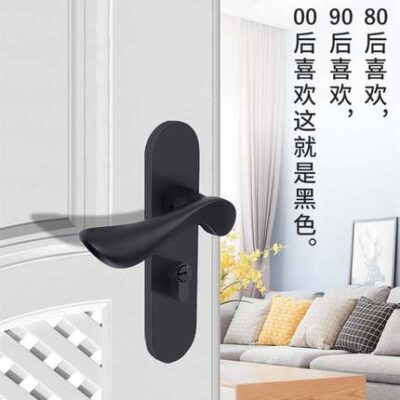 Cửa chia khóa câm Tay nắm khóa trong nhà khóa cửa hộ gia đình phổ quát khóa cửa phòng tắm gỗ rắn màu đen