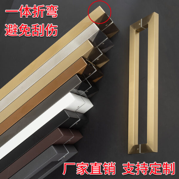 Tay cầm bằng thép không gỉ dày không rỉ sét ống vuông sang trọng cửa trượt cửa gỗ cửa kính đóng khung Tay cầm màu đen sang trọng