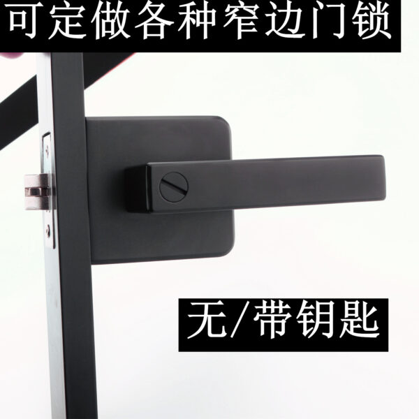 Cửa kính phòng tắm hợp kim nhôm 1618 rất hẹp viền bếp loại mở phẳng đen trắng loại phổ thông có khóa cửa chìa