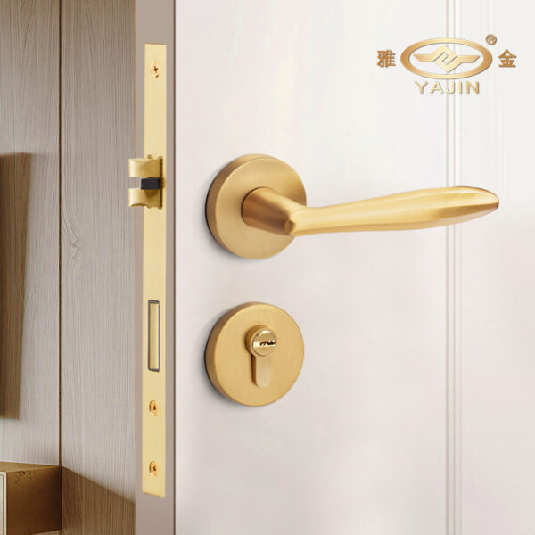 Đồng nguyên chất chia khóa đơn giản tất cả đồng trong nhà Khóa cửa phòng nhà Khóa cửa phòng ngủ hút từ tắt tiếng xử lý Khóa cửa gỗ