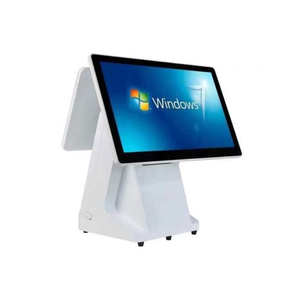 Quầy lễ tân 15,6 inch máy tính tiền siêu thị cửa hàng tiện lợi nhà hàng màn hình kép tự kiểm tra màn hình cảm ứng máy tính tiền tất cả trong một