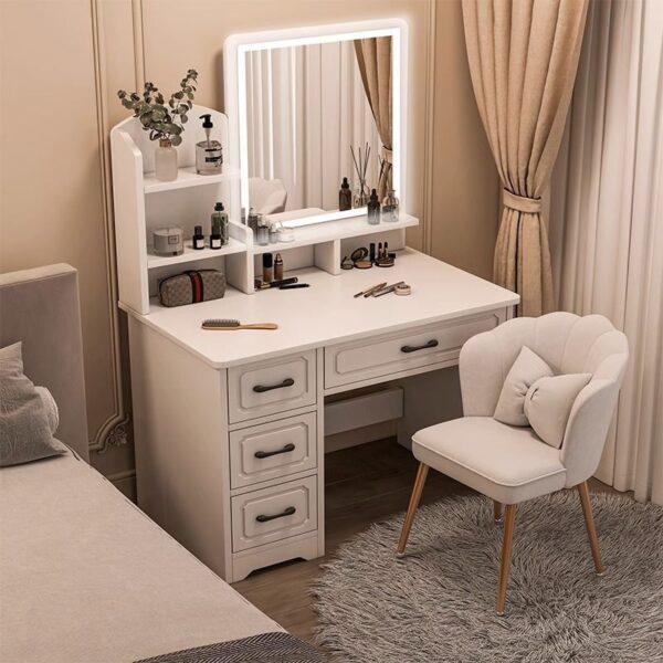 Bàn trang điểm phong cách Châu Âu Bàn trang điểm phòng ngủ Bàn trang điểm nhỏ hiện đại đơn giản có ngăn kéo Bàn trang điểm tích hợp Bàn trang điểm