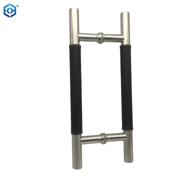 Nhà máy tùy chỉnh làm bằng thép không gỉ bao quy đầu phong cách châu Âu Tay nắm cửa kính hình chữ H bằng da cặp kính bơm Tay cầm phòng tắm bằng da