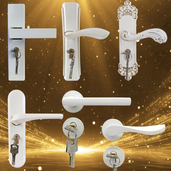 Trắng Trong Nhà Khóa cửa Phòng Ngủ Tắt Tiếng Tay Nắm Cửa Trong Nhà Gỗ Chắc Chắn Cửa Khóa Hộ Gia Đình Gỗ Đơn Giản Khóa cửa
