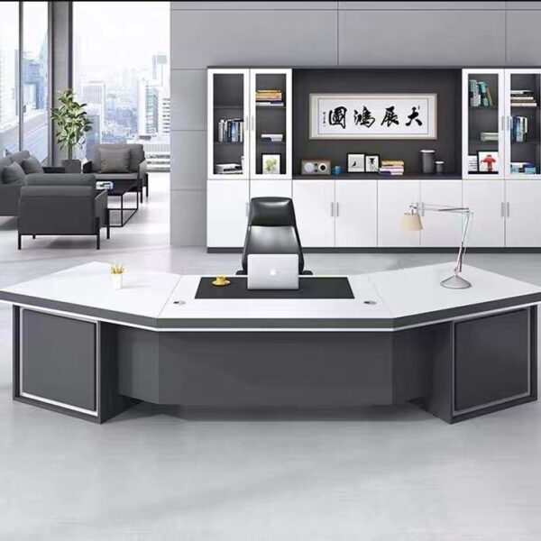 Nội thất phòng giám đốc, bàn tổng giám đốc thiết kế Italy, bàn làm việc kết hợp tủ phụ, bàn làm việc công thái học