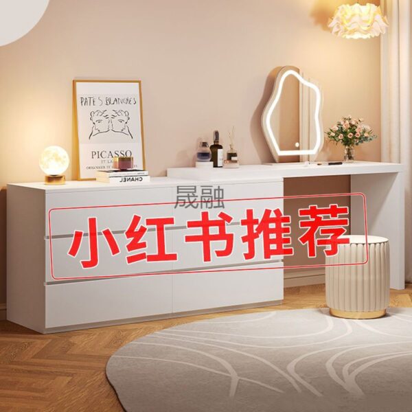 Xzc kem phong cách phòng ngủ bàn trang điểm lưu trữ ngăn kéo tích hợp ánh sáng sang trọng phòng ngủ chính bàn góc có thể thu vào bàn trang điểm