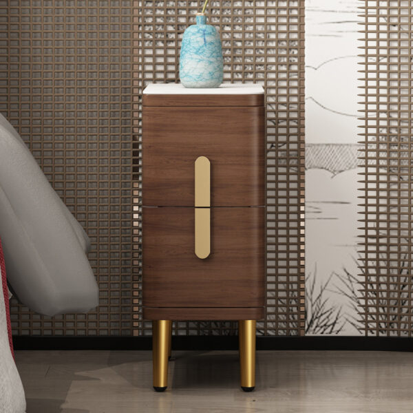 Bàn đầu giường mini nhỏ bằng gỗ nguyên khối, giá để đồ siêu hẹp, tủ đựng đồ đầu giường căn hộ nhỏ, tủ nhỏ hiện đại đơn giản