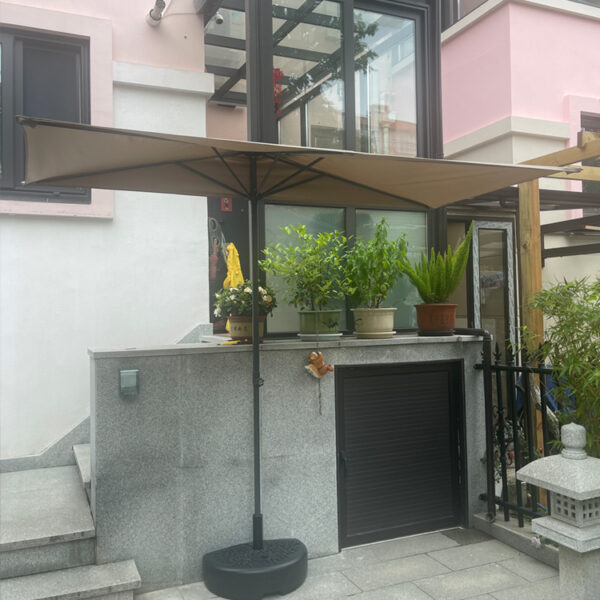 Z7XN Dù che nửa mặt hình chữ nhật tựa vào tường, dù che nắng hoặc che mưa ngoài trời sân ban công mái hiên sân vườn