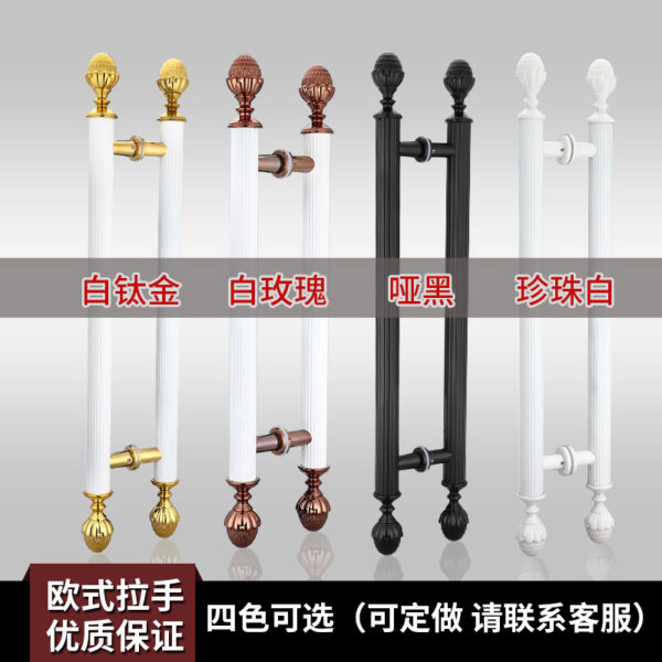Tay nắm cửa kính bằng thép không gỉ cửa trượt Tay vịn cửa khách sạn Tay nắm cửa bằng gỗ hoa hồng vàng titan titan đen