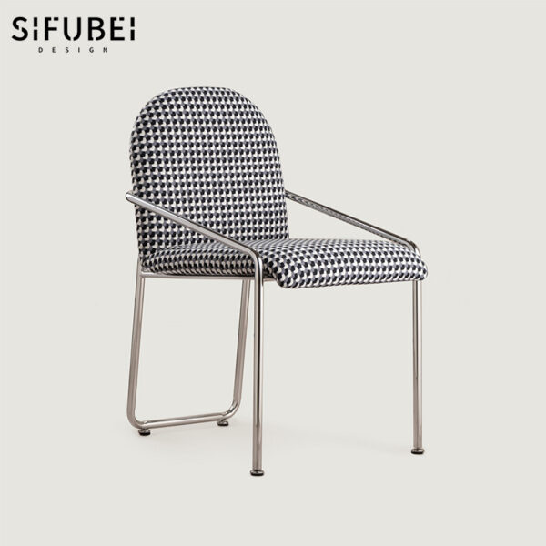Bauhaus kim loại chân ghế Pháp phong cách retro vải tựa lưng căn hộ nhỏ nhà bàn ghế nhà hàng ghế ăn