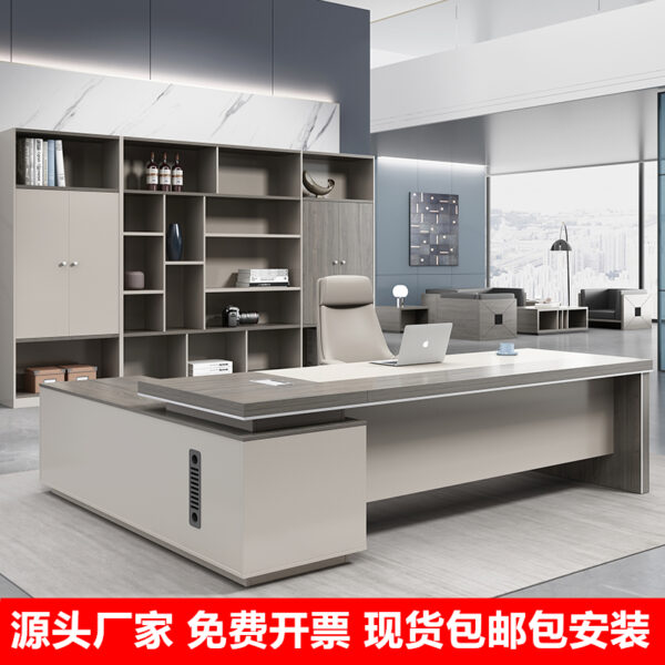 Bàn làm việc công thái học, bàn làm việc giám đốc tân cổ điển, bàn làm việc kết hợp tủ phụ, nội thất phòng giám đốc
