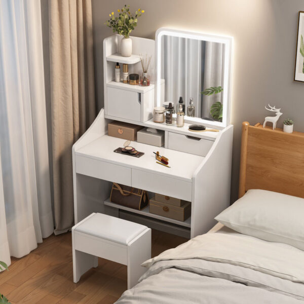 Tủ đựng đồ trang điểm tích hợp phong cách tủ quần áo nhỏ phòng ngủ hiện đại tối giản bàn cạnh giường ngủ bàn trang điểm