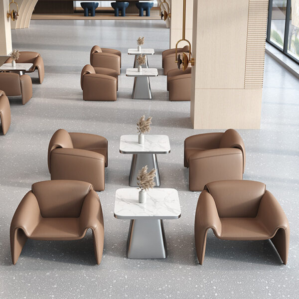 Lễ tân văn phòng, khu vực nghỉ ngơi của thẩm mỹ viện, cửa hàng quần áo sofa bàn cà phê, lễ tân đàm phán kinh doanh, bàn và bốn ghế kết hợp