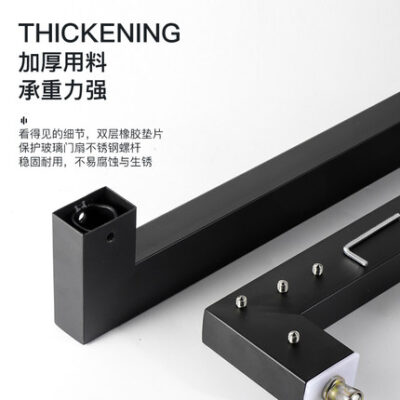 Cửa kính bằng thép không gỉ 304 Tay nắm lớn không có dấu vân Tay Tay nắm cửa bằng titan đen mờ ống vuông titan cặp cửa gỗ chải