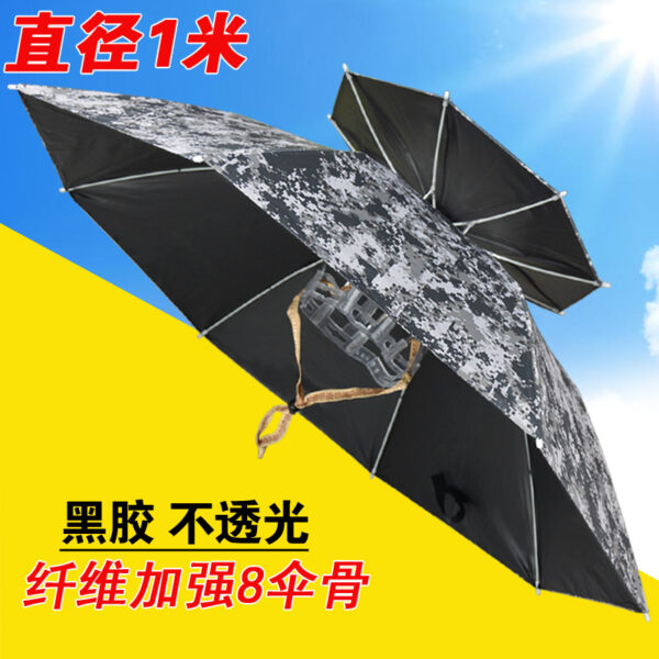 Ô câu cá mũ gắn trên đầu ô dù lớn trên đầu ô gấp 2 lớp chống trầy xước và chống mưa Mũ chống nắng ô ngoài trời