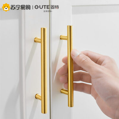 365 Gute đồng nguyên chất Tay nắm cửa ngăn kéo vòng kéo tủ quần áo tối giản hiện đại Tay nắm cửa tủ kéo dài bằng đồng màu đen