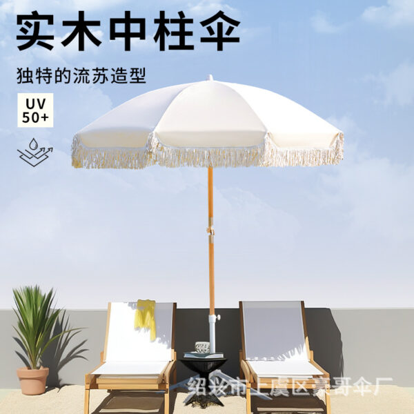 Có thể tùy chỉnh ngoài trời ngắm cảnh bãi biển giải trí ô chống nắng khách sạn biệt thự sân quảng cáo với ô tua rua