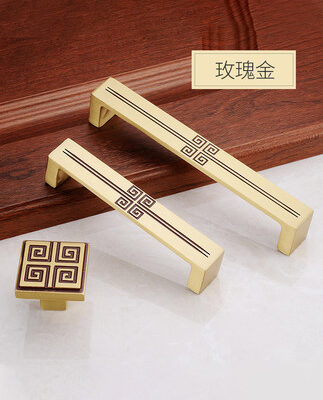 Phong cách Trung Quốc Tay nắm cửa tủ bằng đồng nguyên chất Cửa tủ quần áo mới phong cách Trung Quốc Tay nắm cửa ngăn kéo bằng đồng Tay nắm cổ tất cả bằng đồng