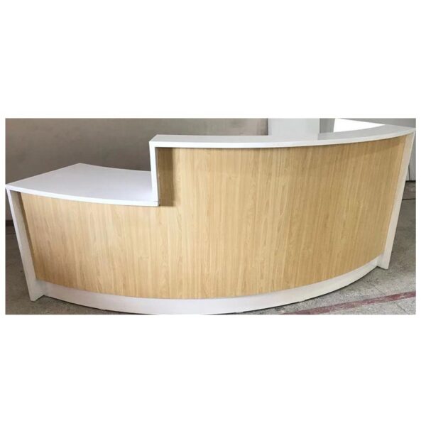 Quầy lễ tân sơn cong hình bán nguyệt quầy lễ tân công ty sáng tạo mẫu giáo đào tạo đại học quầy lễ tân quầy bar nhân viên thu ngân