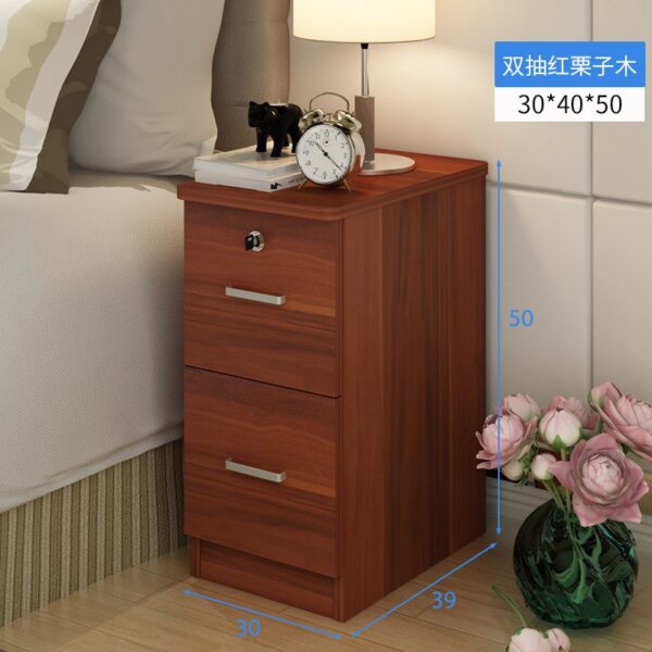 Tủ đầu giường mini 20-25-30 phòng ngủ siêu hẹp tủ đựng đồ đơn giản ngăn kéo đôi miễn phí vận chuyển