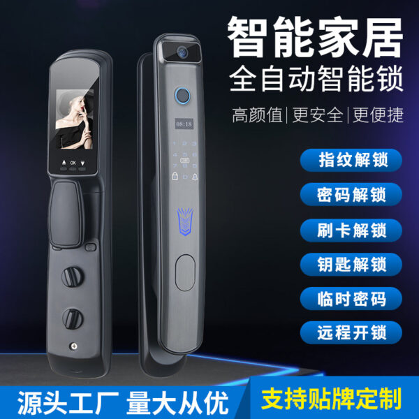 Nhà máy nguồn hoàn toàn tự động trực quan khóa thông minh mắt mèo điện thoại di động khóa vân tay từ xa khóa kết hợp cửa chống trộm tại nhà