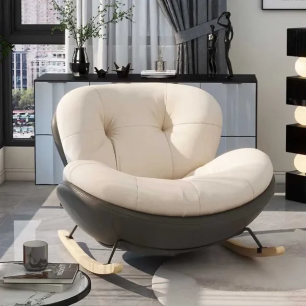 Đơn giản Hỗ Trợ Lưng Ghế Phòng Khách Trắng Lười Ergonomic Chống Bẹp Đầu Hình Hoa Đính Đá Tầng Thư Giãn Sedia Một Dondolo Nội Thất Thiết Kế