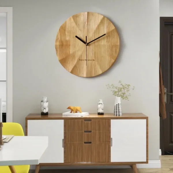 Đồng Hồ Treo Tường Gỗ Nguyên Khối Thiết Kế Hiện Đại Trang Trí Nhà