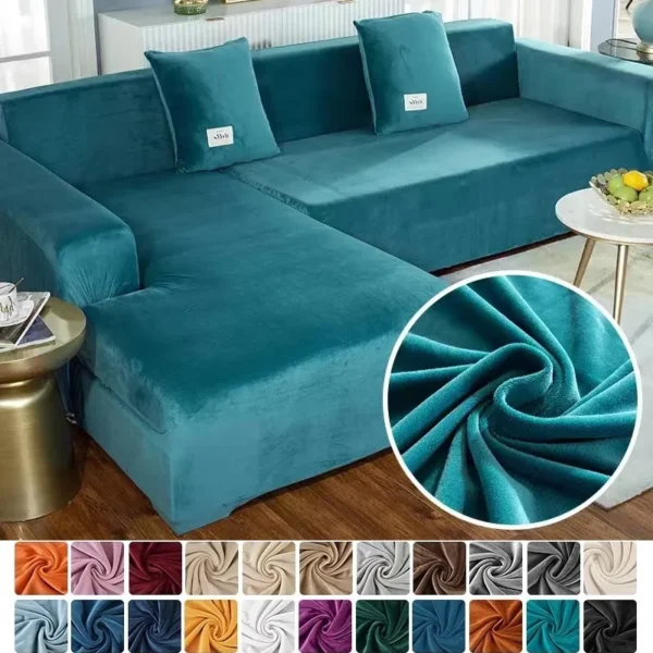 Nhung Ghế Sofa Co Giãn Dày 1/2/3/4 Chỗ Ghế Sofa Cho Phòng Khách Nhung Sang Trọng L Hình Ghế Sofa Góc bao Da Ghế Dài