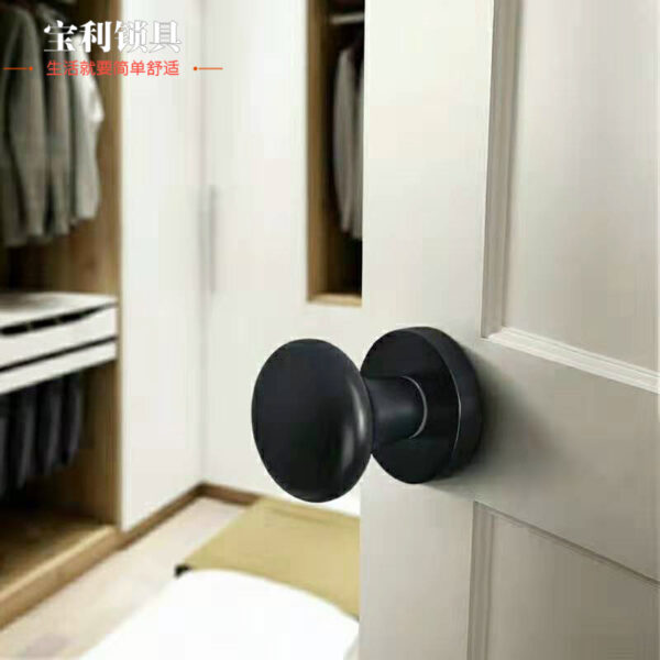 Cung cấp tay cầm bóng cửa vô hình phong cách Châu Âu màu đen ẩn lỗ đơn tay cầm phòng ngủ nhà sản xuất khóa cửa bán buôn