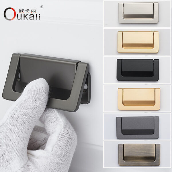 Okali cửa trượt ngăn kéo bàn đầu giường giấu khóa tay cầm phẳng tatami vô hình bề mặt gắn tủ quần áo không đục lỗ tay cầm giấu
