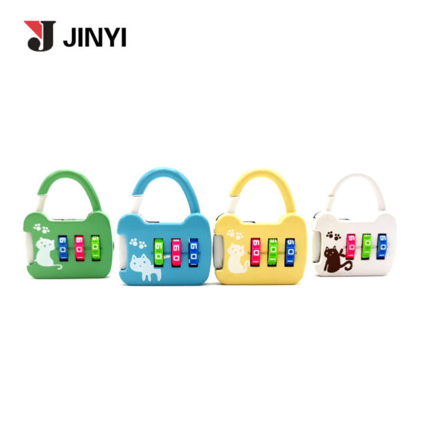 Hàn Quốc Kèn Mini Hoạt Hình Dễ Thương Màu Xe Đẩy Vali Tủ Quần Áo Khóa Chống Trộm Tủ Giày Trẻ Em Khóa Mật Khẩu