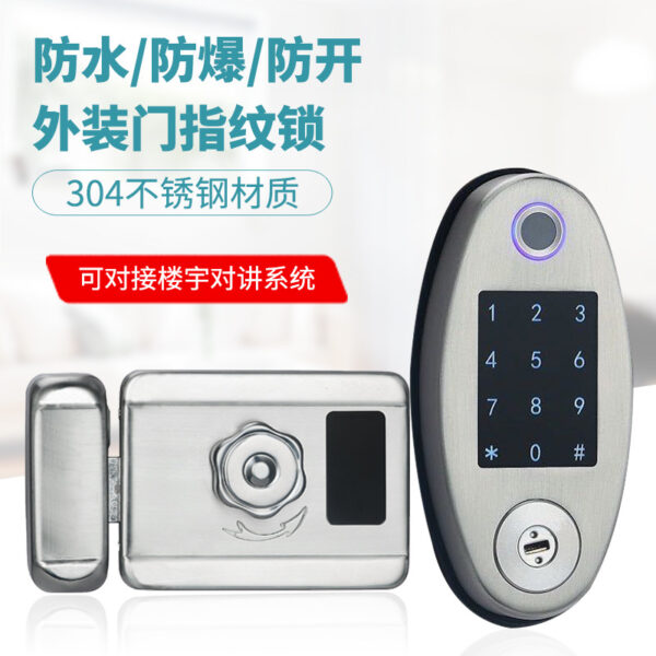 Khóa kiểm soát truy cập không dây ngoài trời chống nước, cửa bên ngoài tích hợp khóa cho thuê nhà bằng thép không gỉ khóa vân tay khóa thẻ quẹt mật khẩu