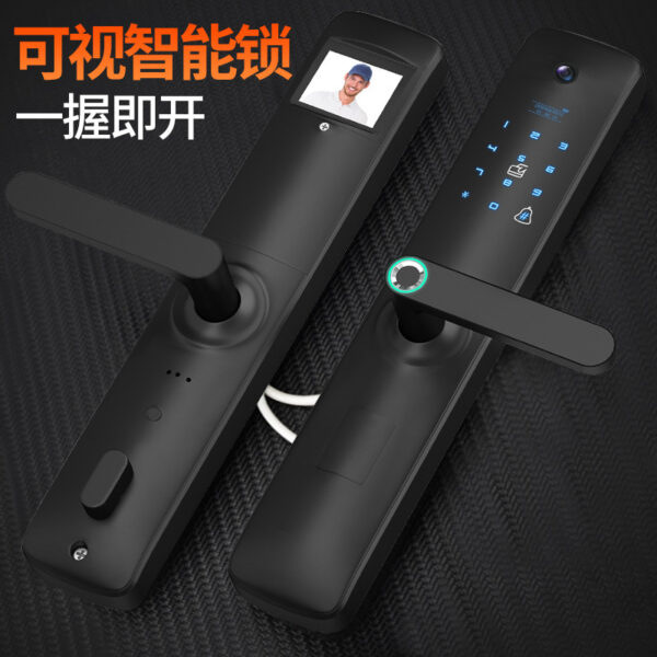 Mới Hành Dương một tay cầm khóa vân tay nhà cửa chống trộm có thể nhìn thấy mắt mèo mật khẩu điện tử khóa khóa thông minh bán buôn