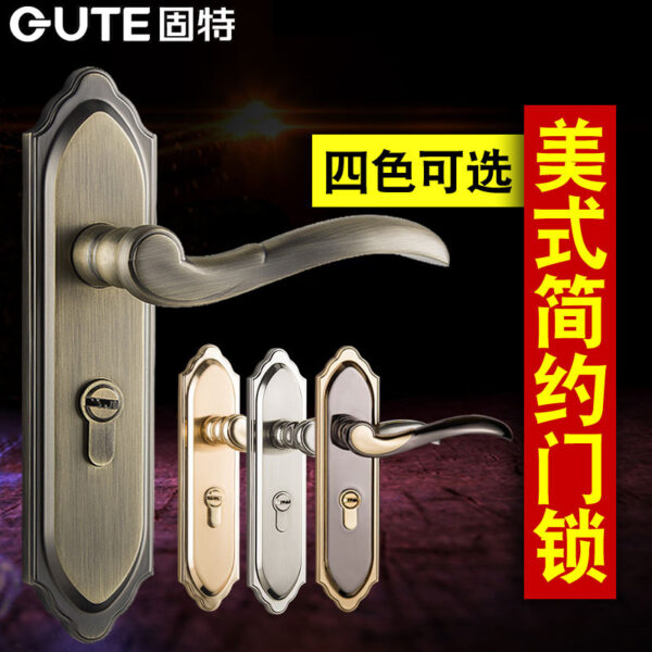 Khóa Cửa Goode Trong Nhà Phòng Ngủ Gỗ Chắc Chắn Cửa Đa Năng Phong Cách Châu Âu Im Lặng Vàng Cửa Cửa Trong Nhà