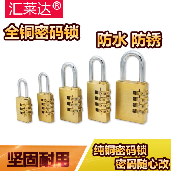 Gói ổ khóa mật khẩu đồng Khóa đồng Khóa móc bánh xe 3 chữ số Khóa mật khẩu nhỏ Khóa tủ nhà sản xuất bán trực tiếp