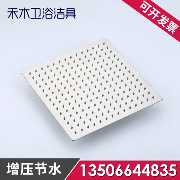 Nhà máy bán trực tiếp Đầu vòi hoa sen tiết kiệm nước phun tăng áp 304 vuông bằng thép không gỉ với chất lượng cao và giá thấp 6-16 inch