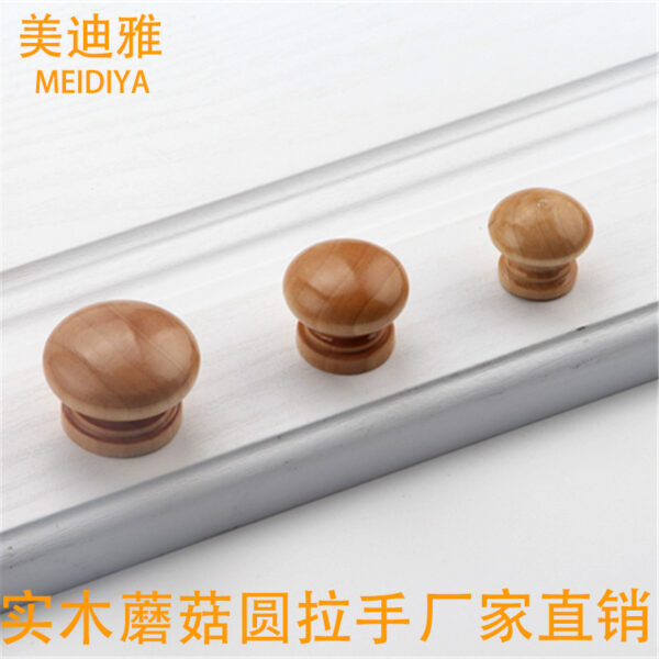 Tay cầm bằng gỗ 1 lỗ tròn đồ nội thất ngăn kéo tay cầm nấm tủ tay cầm tủ giày cửa tủ quần áo Châu Âu tay nắm cửa