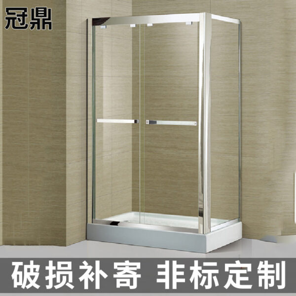 Nhà sản xuất cung cấp vách ngăn tắm inox cửa trượt vách tắm phòng tắm vuông đặt hàng phi tiêu chuẩn