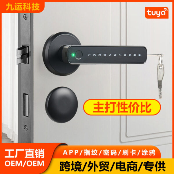 Mật khẩu thông minh khóa vân tay cửa gỗ mật khẩu khóa chia khóa cửa phòng khóa thông minh khóa cửa Bluetooth khóa vận chuyển trong một mảnh