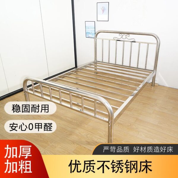 Tùy chỉnh phòng ngủ tại nhà giường đơn bằng thép không gỉ trường học bằng thép không gỉ giường ký túc xá giường đơn giản bằng thép không gỉ khung giường bằng thép không gỉ