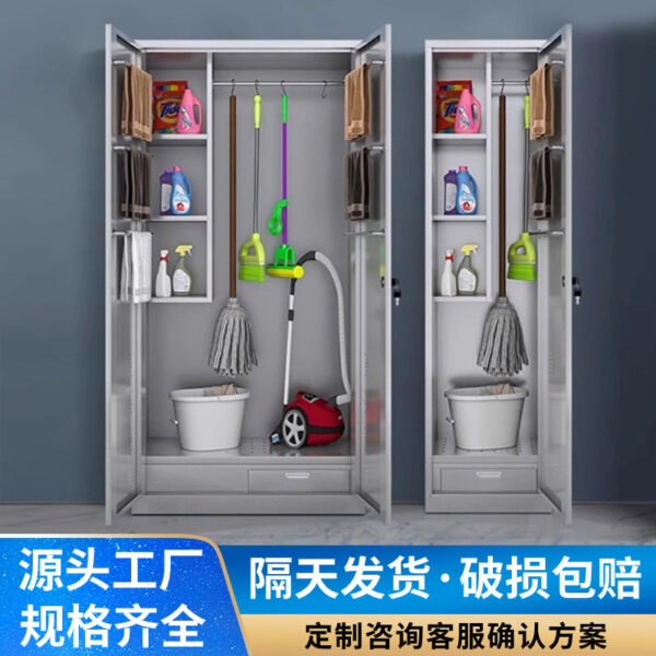 Tủ Vệ Sinh Inox Chống Nước - Tủ Đựng Cây Lau Nhà, Giẻ Lau Cho Bệnh Viện, Trường Học