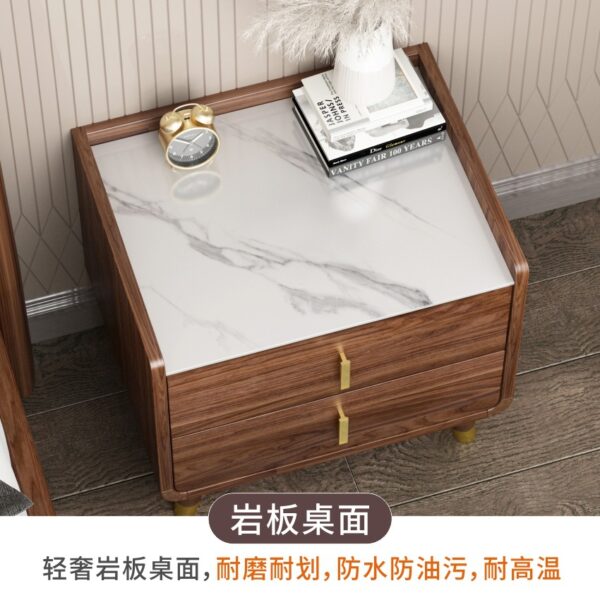 OD59 Trung Quốc mới phong cách phòng ngủ đá phiến bàn đầu giường hiện đại đơn giản màu óc chó bàn đầu giường túi nhỏ lắp đặt bảo quản lưu trữ